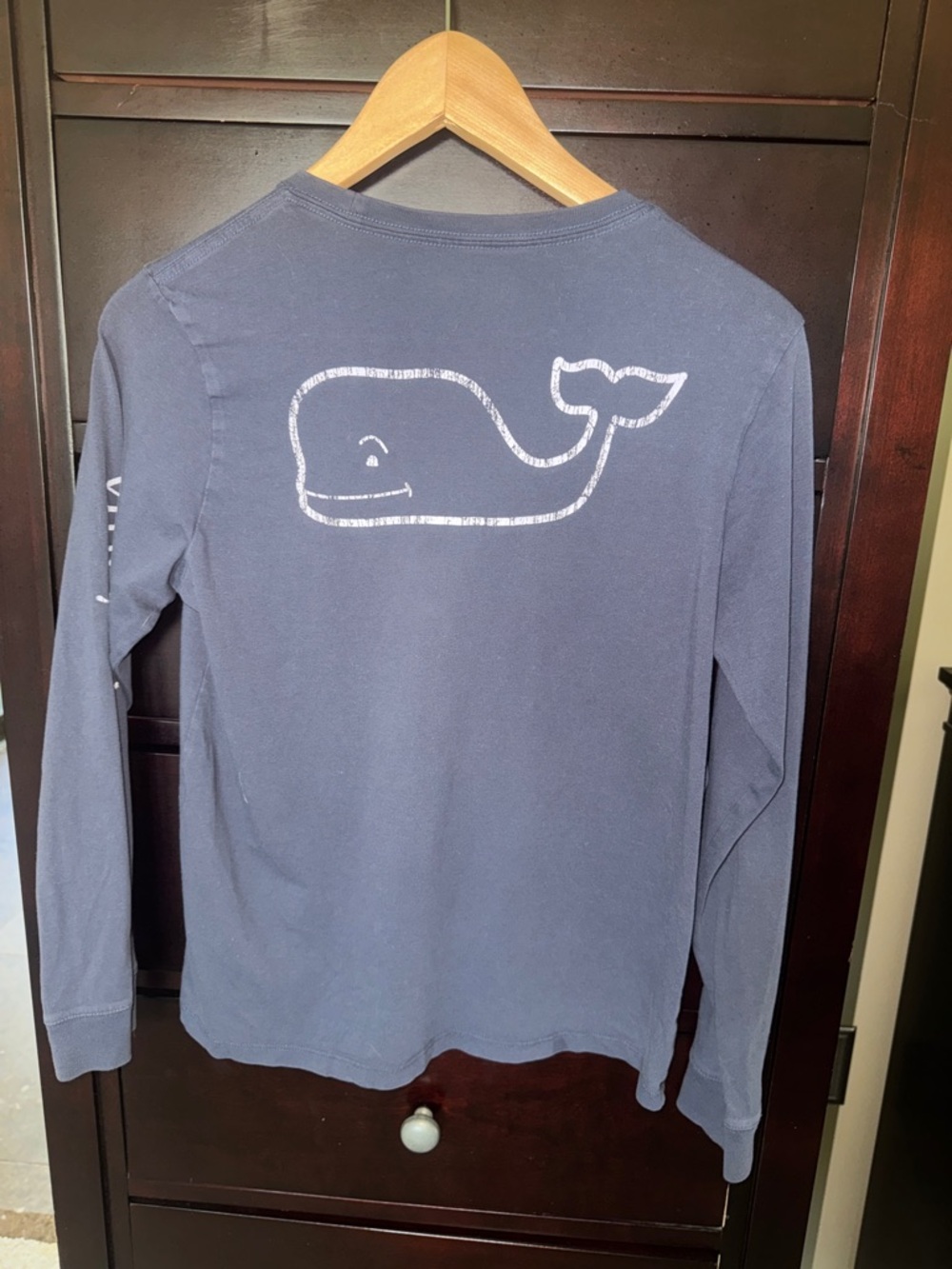 Vineyard Vines Navy Whale Graphic Long Sleeve Tee